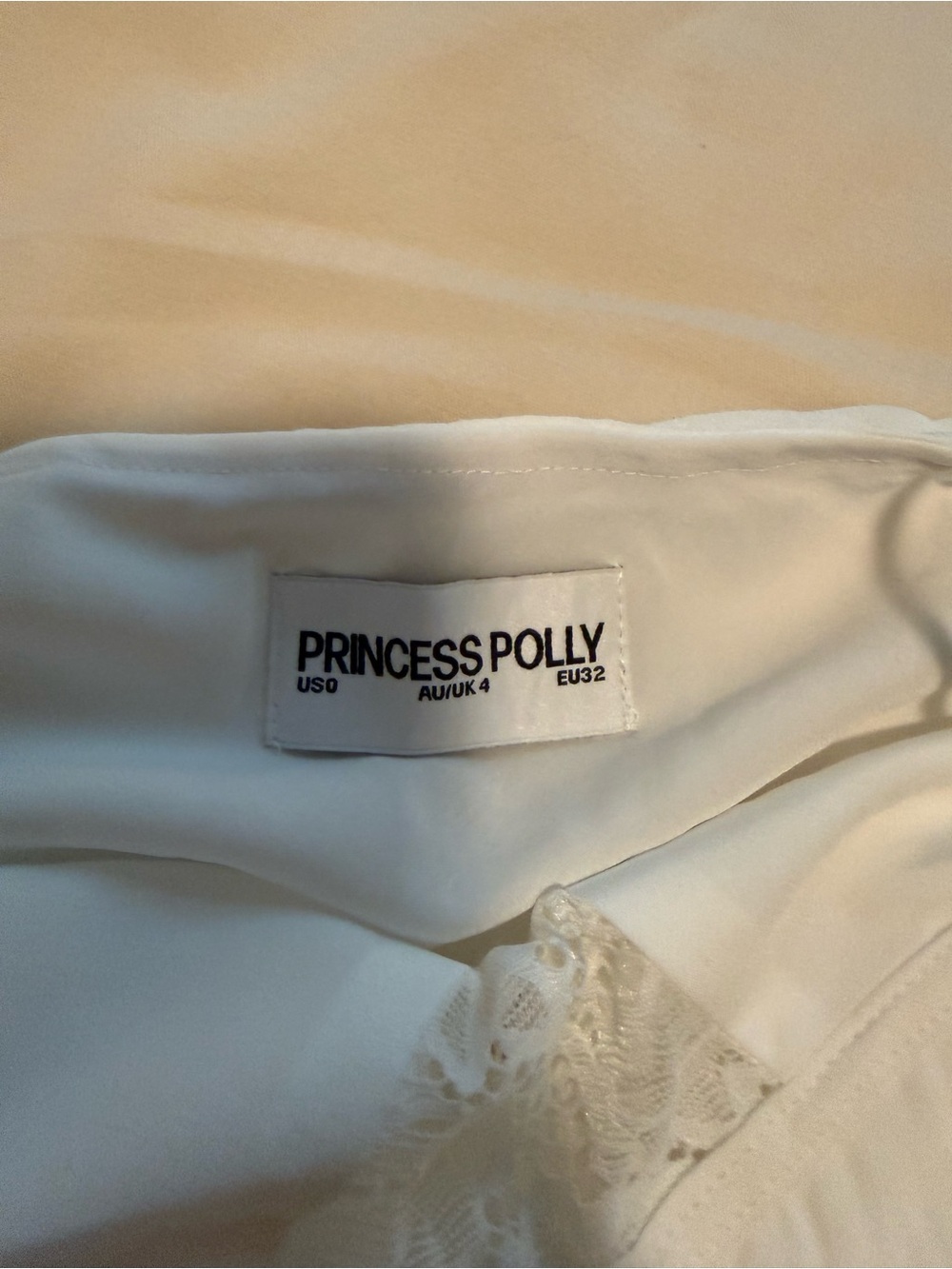 Princess Polly White Lace-Trim Slip Mini Dress - Picture 4 of 4